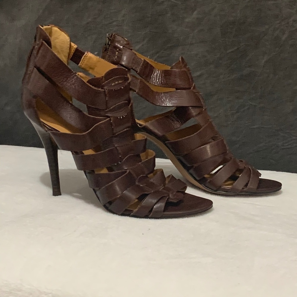 Nine West Size 7.5 Gladiator Strappy Leather Heels